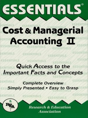cover image of Cost & Managerial Accounting II Essentials
